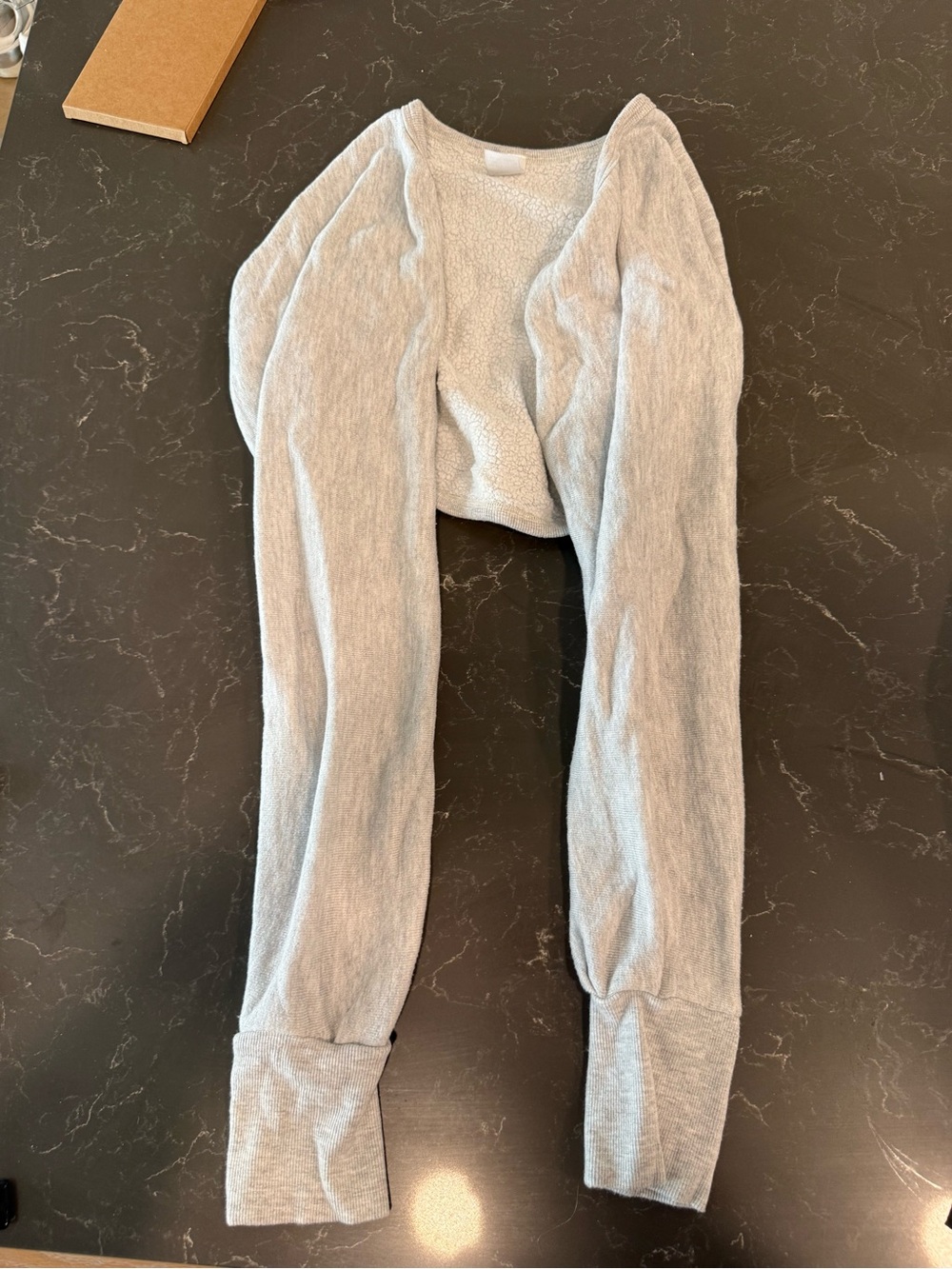 Cozy Light Gray Sherpa-Lined Cardigan